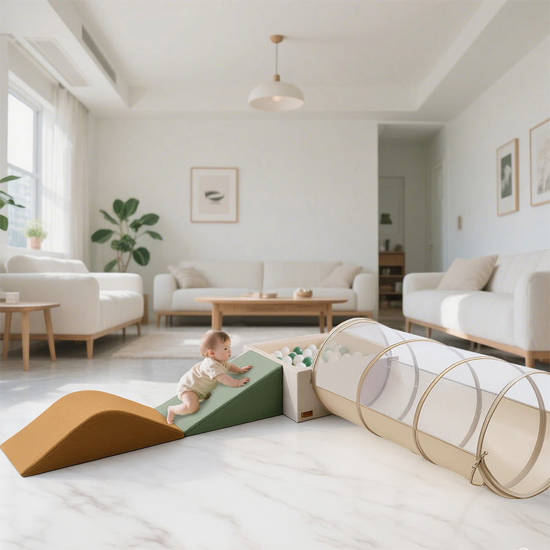 Kidu™ Montessori speelset met ballenbak en kruiptunnel