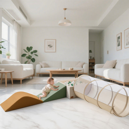 Kidu™ Montessori speelset met ballenbak en kruiptunnel