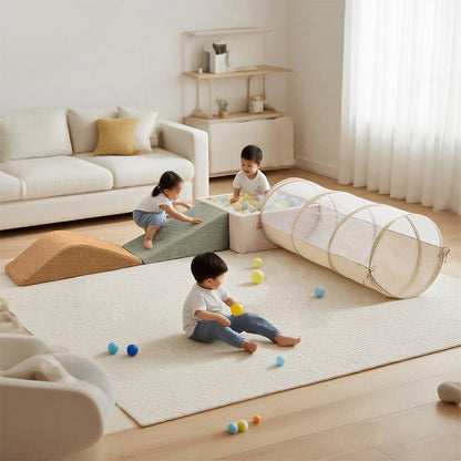 Kidu™ Montessori speelset met ballenbak en kruiptunnel