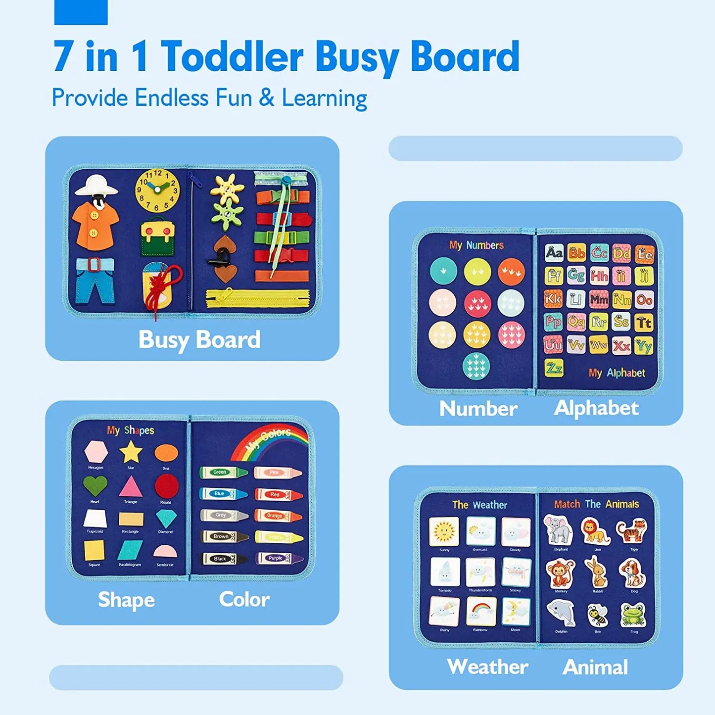 Montessori Busy Board – Educatief Sensorisch Speelgoed voor Peuters