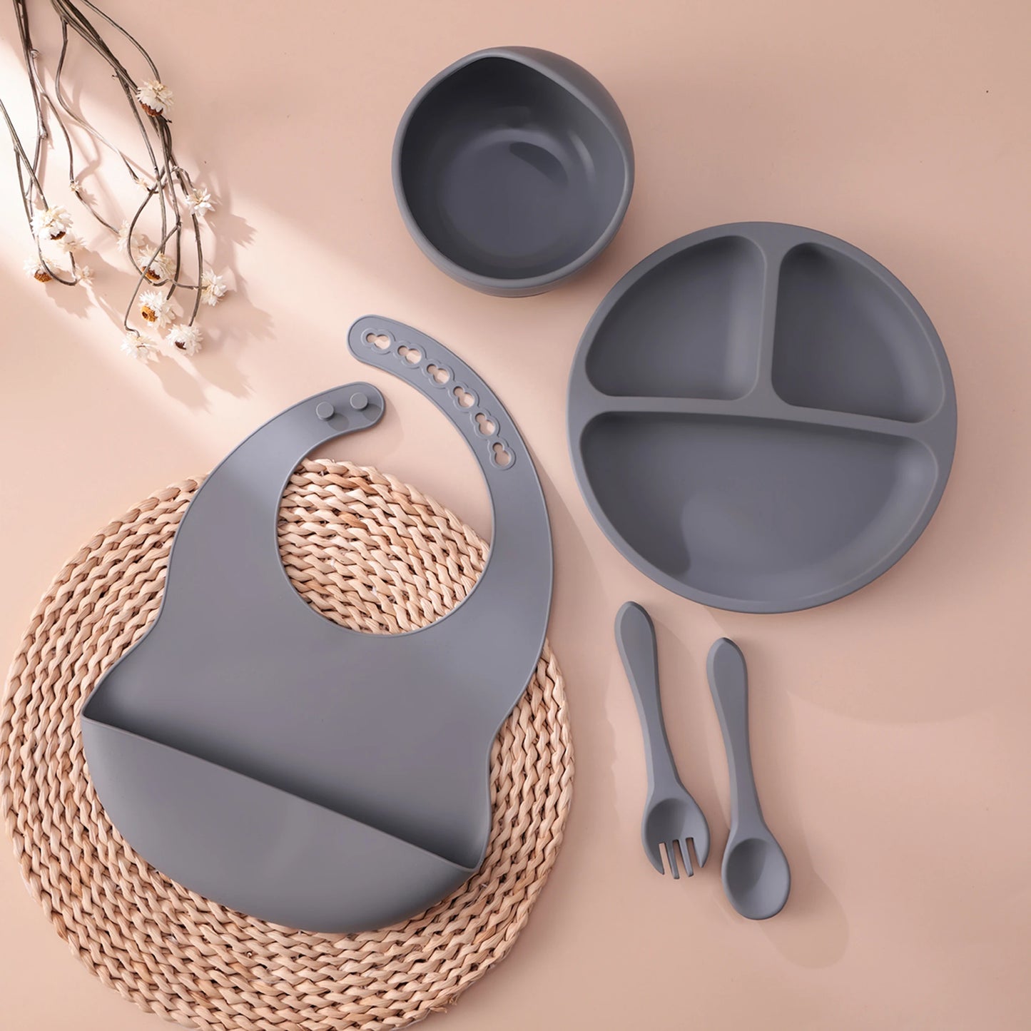 Kidu 5-Delige Baby Eetset met Zuignap – BPA-Vrij