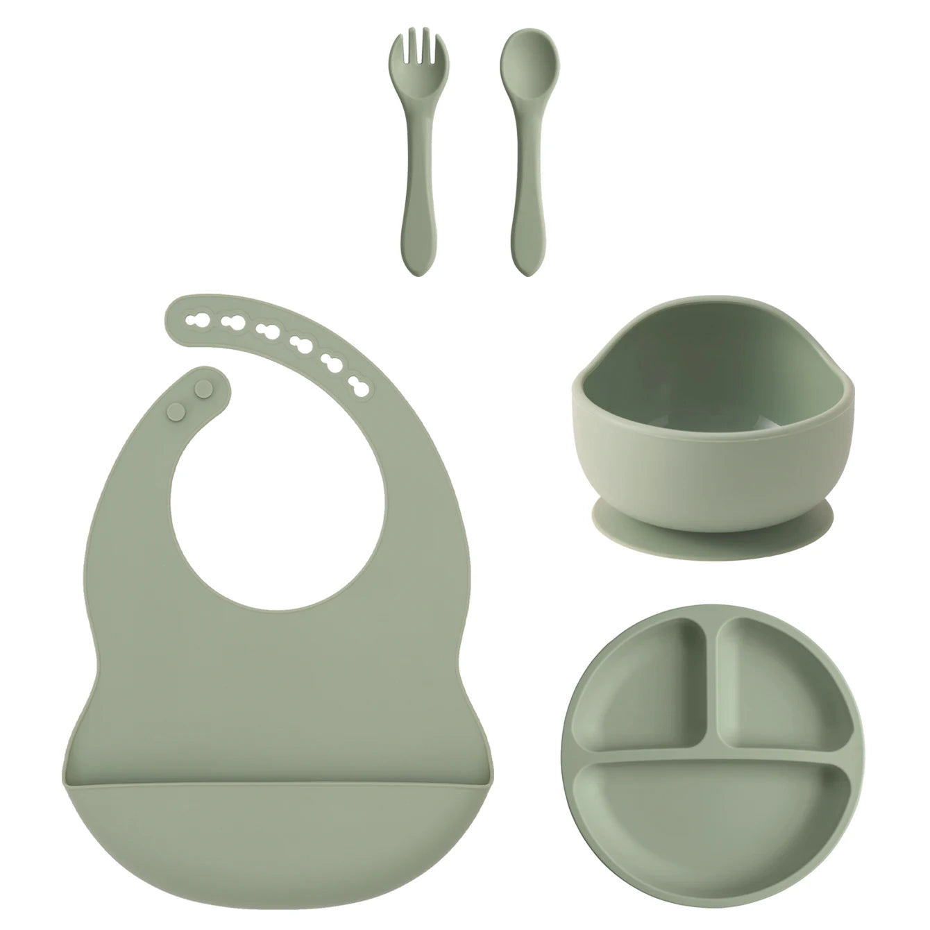 Kidu 5-Delige Baby Eetset met Zuignap – BPA-Vrij