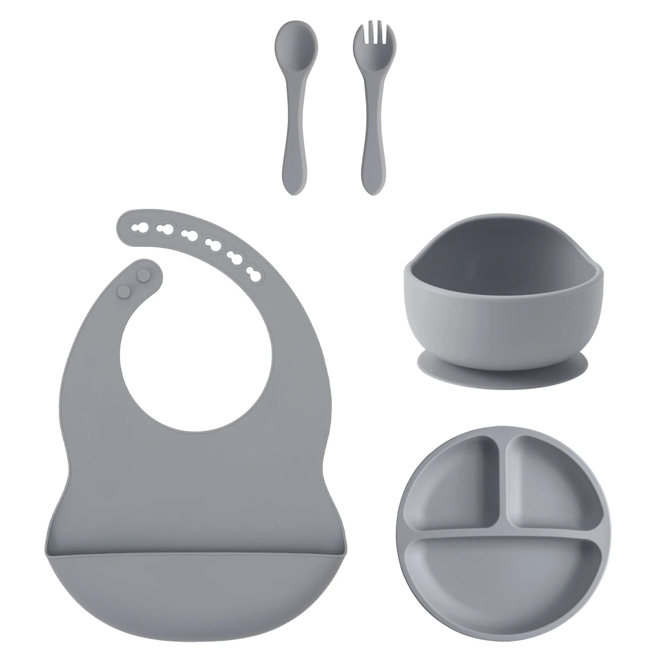 Kidu 5-Delige Baby Eetset met Zuignap – BPA-Vrij
